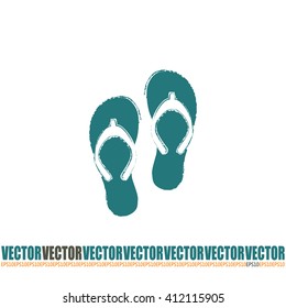Beach slippers icon - Vector