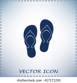 Beach slippers icon - Vector