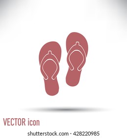 Beach slippers icon - Vector