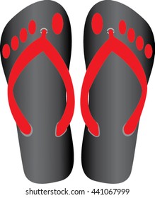 beach slippers icon - vector