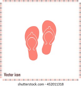 Beach slippers icon - Vector