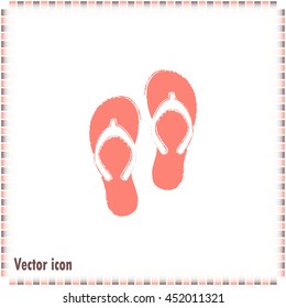 Beach slippers icon - Vector