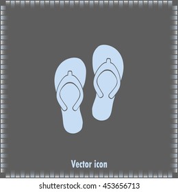 Beach slippers icon - Vector