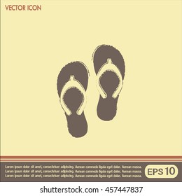 Beach slippers icon - Vector