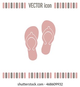 Beach slippers icon - Vector