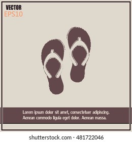 Beach slippers icon - Vector