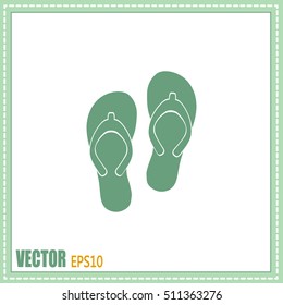 Beach slippers icon - Vector
