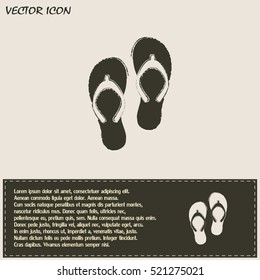 Beach slippers icon - Vector