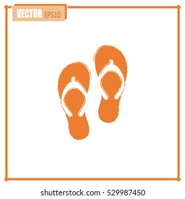 Beach slippers icon - Vector