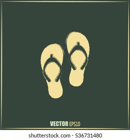 Beach slippers icon - Vector