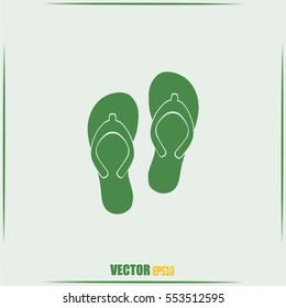 Beach slippers icon - Vector