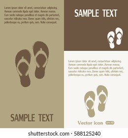 Beach slippers icon - Vector