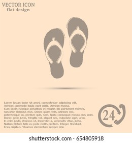 Beach slippers icon - Vector