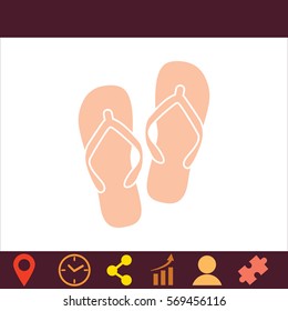 Beach slippers  icon. Vector design. 