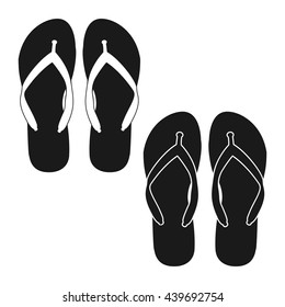 Beach slippers icon Vector. Flat vector illustration in black on white background. EPS 10