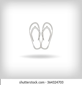 Beach slippers icon - Vector Illustration