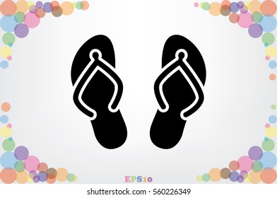 beach slippers icon vector illustration 