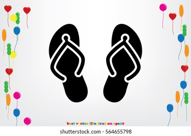 beach slippers icon vector illustration eps10.