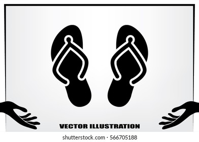 beach slippers icon vector illustration.