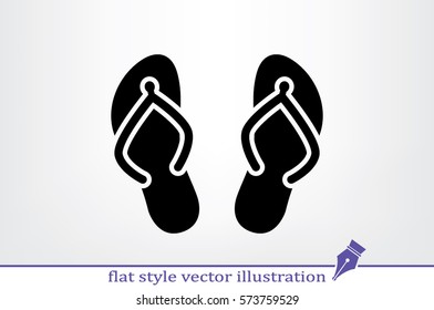 beach slippers icon vector illustration eps10.