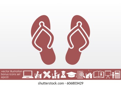 beach slippers icon vector illustration eps10.