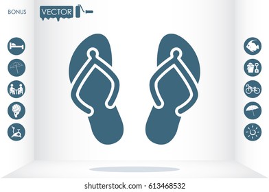 beach slippers icon vector illustration eps10.