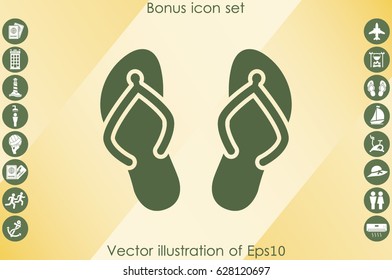 beach slippers icon vector illustration eps10.