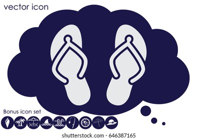 beach slippers icon vector illustration eps10.