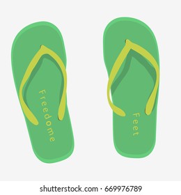 Beach slippers icon vector illustration. Summer symbol for traveling design. Flat isolated