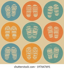 Beach slippers icon. Vector set, EPS 8.