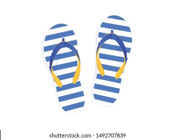 Beach slippers sandals on white background