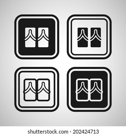 Beach slippers. Single flat icon.