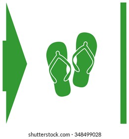 Beach slippers. Single flat icon on white background. Vector illustration.