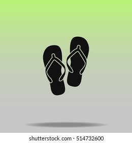 Beach slippers vector icon