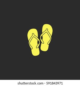 Beach slippers vector  icon.
