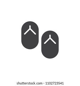 Beach slippers vector icon. filled flat sign for mobile concept and web design. flip flops simple solid icon. Symbol, logo illustration. Pixel perfect vector graphics
