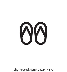 Beach slippers vector icon. Flip flop pair, red beach sandals vector isolated, slippers, man sandals, woman sandals