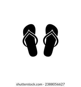 Beach slippers vector icon on white background.