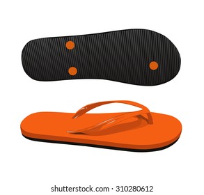 Beach slippers. Vector illustration.