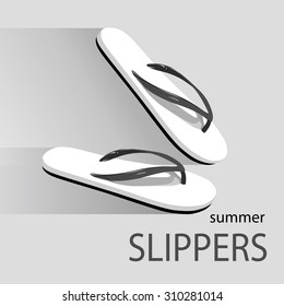 Beach slippers. Vector illustration.