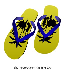 beach slippers vector illustration
