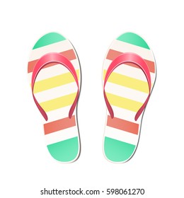 Beach slippers vector illustration
