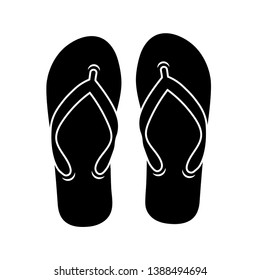 Beach slippers web icon. Isolated illustration - Vector