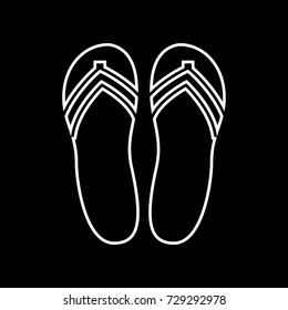 Beach slippers white icon .