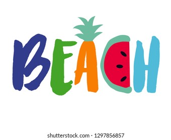 Beach slogan print
