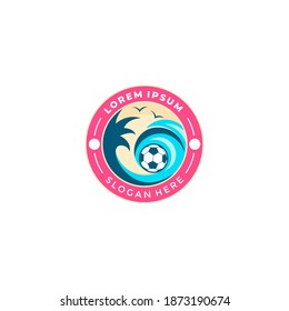 beach soccer ball for logo template vector illustration