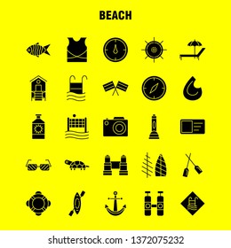 Beach Solid Glyph Icon for Web, Print and Mobile UX/UI Kit. Such as: Protein, Bottle, Drink, Sport, Beach, Net, Sports, Volley, Pictogram Pack. - Vector