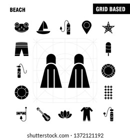 Beach Solid Glyph Icon for Web, Print and Mobile UX/UI Kit. Such as: Shorts, Holiday, Vacation, Wear, Swimming, Pool, Sea, Instrument, Pictogram Pack. - Vector