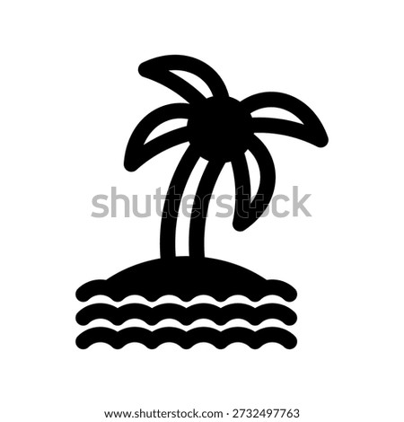 Beach solid line illustration of a road trip icon