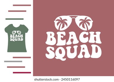 Beach squad t shirt design